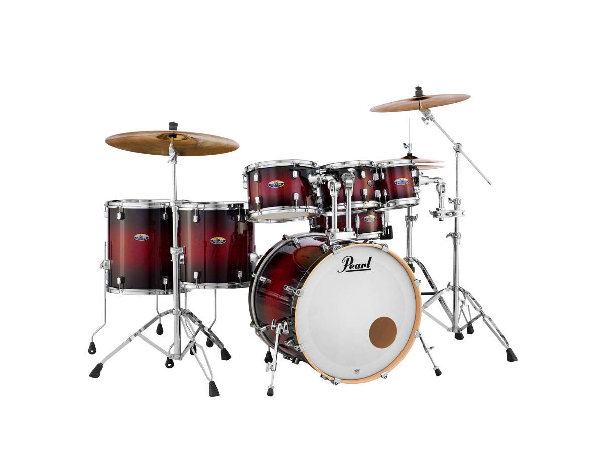 Image of Pearl Decade Maple Standard Trommesæt - Inklusiv Hardwarepakke Gloss Deep Red Burst - Pearl