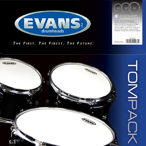 Image of "Evans EC2S Skindpakke Fusion Set Clear - 10"". 12"". 14"""