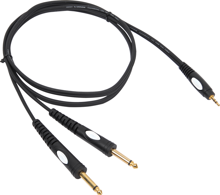 Image of Adapter Kabel 3.5mm Jack Stereo til 2 x 6.3 mm Jack mono 3 meter - BST